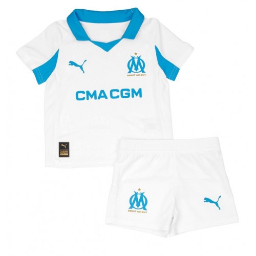 Dres Olympique de Marseille Domaci za djecu 2025-26 Kratak Rukav (+ kratke hlače)